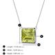 3 - Olivia 12x10 mm Emerald Cut Lemon Quartz East West Solitaire Pendant Necklace 