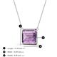 3 - Olivia 12x10 mm Emerald Cut Light Amethyst East West Solitaire Pendant Necklace 