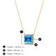 3 - Olivia 8x6 mm Emerald Cut Blue Topaz East West Solitaire Pendant Necklace 