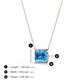 3 - Olivia 8x6 mm Emerald Cut Blue Topaz East West Solitaire Pendant Necklace 