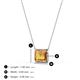 3 - Olivia 8x6 mm Emerald Cut Citrine East West Solitaire Pendant Necklace 