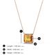 3 - Olivia 8x6 mm Emerald Cut Citrine East West Solitaire Pendant Necklace 