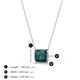 3 - Olivia 8x6 mm Emerald Cut London Blue Topaz East West Solitaire Pendant Necklace 