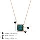 3 - Olivia 8x6 mm Emerald Cut London Blue Topaz East West Solitaire Pendant Necklace 