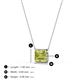 3 - Olivia 8x6 mm Emerald Cut Lemon Quartz East West Solitaire Pendant Necklace 