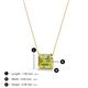 3 - Olivia 8x6 mm Emerald Cut Lemon Quartz East West Solitaire Pendant Necklace 