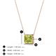 3 - Olivia 8x6 mm Emerald Cut Lemon Quartz East West Solitaire Pendant Necklace 