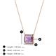 3 - Olivia 8x6 mm Emerald Cut Light Amethyst East West Solitaire Pendant Necklace 