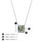 3 - Olivia 8x6 mm Emerald Cut Green Amethyst East West Solitaire Pendant Necklace 