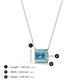 3 - Olivia 8x6 mm Emerald Cut Sky Blue Topaz East West Solitaire Pendant Necklace 