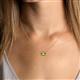 4 - Olivia 8x6 mm Emerald Cut Peridot East West Solitaire Pendant Necklace 