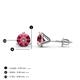 4 - Pema 5mm (0.80 ctw) Pink Tourmaline Martini Solitaire Stud Earrings 