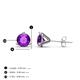 4 - Pema 5mm (0.80 ctw) Amethyst Martini Solitaire Stud Earrings 