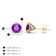 4 - Pema 5mm (0.80 ctw) Amethyst Martini Solitaire Stud Earrings 