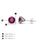4 - Pema 5mm (1.00 ctw) Rhodolite Garnet Martini Solitaire Stud Earrings 