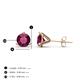 4 - Pema 5mm (1.00 ctw) Rhodolite Garnet Martini Solitaire Stud Earrings 