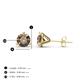 4 - Pema 5mm (0.95 ctw) Smoky Quartz Martini Solitaire Stud Earrings 