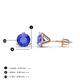 4 - Pema 5mm (0.95 ctw) Tanzanite Martini Solitaire Stud Earrings 