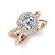 3 - Austyn Desire Round Forever One Moissanite and Round Diamond Twisted Rope Cross Split Shank Halo Engagement Ring 