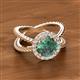 2 - Austyn Desire Round Lab Created Alexandrite and Round Diamond Twisted Rope Cross Split Shank Halo Engagement Ring 