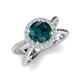 3 - Austyn Desire Round London Blue Topaz and Round Diamond Twisted Rope Cross Split Shank Halo Engagement Ring 