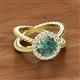 2 - Austyn Desire Round Lab Created Alexandrite and Round Diamond Twisted Rope Cross Split Shank Halo Engagement Ring 