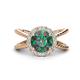 1 - Austyn Desire Round Lab Created Alexandrite and Round Diamond Twisted Rope Cross Split Shank Halo Engagement Ring 