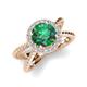 3 - Austyn Desire Round Lab Created Alexandrite and Round Diamond Twisted Rope Cross Split Shank Halo Engagement Ring 