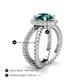 4 - Austyn Desire Round London Blue Topaz and Round Diamond Twisted Rope Cross Split Shank Halo Engagement Ring 