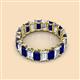 2 - Victoria 5x3 mm Emerald Cut Blue Sapphire and Lab Grown Diamond Eternity Band 