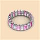 2 - Victoria 5x3 mm Emerald Cut Pink Sapphire and Lab Grown Diamond Eternity Band 