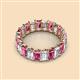 2 - Victoria 5x3 mm Emerald Cut Pink Tourmaline and Lab Grown Diamond Eternity Band 
