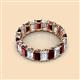 2 - Victoria 5x3 mm Emerald Cut Red Garnet and Lab Grown Diamond Eternity Band 