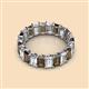 2 - Victoria 5x3 mm Emerald Cut Smoky Quartz and Lab Grown Diamond Eternity Band 