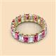 2 - Victoria 5x3 mm Emerald Cut Pink Tourmaline and Lab Grown Diamond Eternity Band 