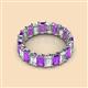 2 - Victoria 5x3 mm Emerald Cut Amethyst and Lab Grown Diamond Eternity Band 