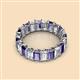 2 - Victoria 5x3 mm Emerald Cut Iolite and Lab Grown Diamond Eternity Band 