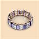 2 - Victoria 5x3 mm Emerald Cut Iolite and Lab Grown Diamond Eternity Band 