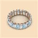 2 - Victoria 5x3 mm Emerald Cut Aquamarine and Lab Grown Diamond Eternity Band 