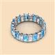 2 - Victoria 5x3 mm Emerald Cut Blue Topaz and Lab Grown Diamond Eternity Band 