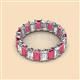 2 - Victoria 5x3 mm Emerald Cut Rhodolite Garnet and Lab Grown Diamond Eternity Band 