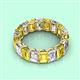 2 - Victoria 6x4 mm Emerald Cut Yellow Sapphire and Lab Grown Diamond Eternity Band 