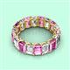 2 - Victoria 6x4 mm Emerald Cut Pink Sapphire and Lab Grown Diamond Eternity Band 