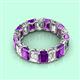2 - Victoria 6x4 mm Emerald Cut Amethyst and Lab Grown Diamond Eternity Band 
