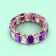 2 - Victoria 6x4 mm Emerald Cut Amethyst and Lab Grown Diamond Eternity Band 