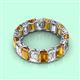 2 - Victoria 6x4 mm Emerald Cut Citrine and Lab Grown Diamond Eternity Band 