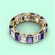 2 - Victoria 6x4 mm Emerald Cut Iolite and Lab Grown Diamond Eternity Band 