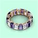2 - Victoria 6x4 mm Emerald Cut Iolite and Lab Grown Diamond Eternity Band 