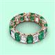 2 - Victoria 6x4 mm Emerald Cut Emerald and Lab Grown Diamond Eternity Band 