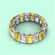 2 - Victoria 6x4 mm Emerald Cut Yellow Sapphire and Lab Grown Diamond Eternity Band 